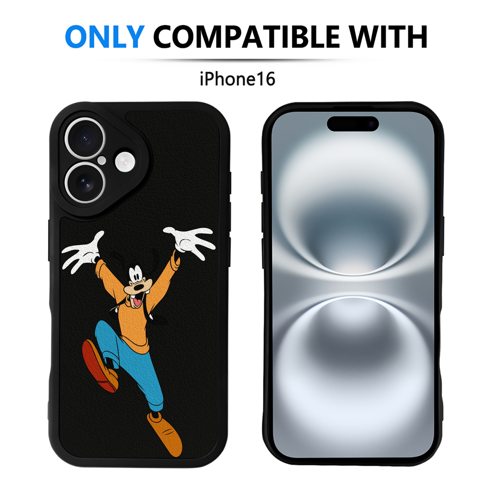 （画像用） ミッキーマウス Mickey Mouse 【iPhone 16シリーズ対応】シリコンスマホケース（レザー調） 材質：シリコン